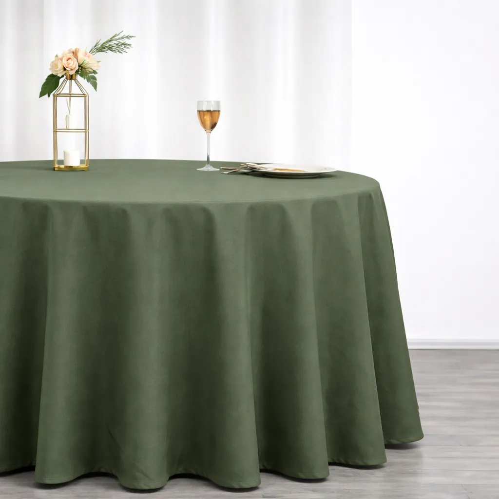 Basic Polyester - Olive Green (120" Round)