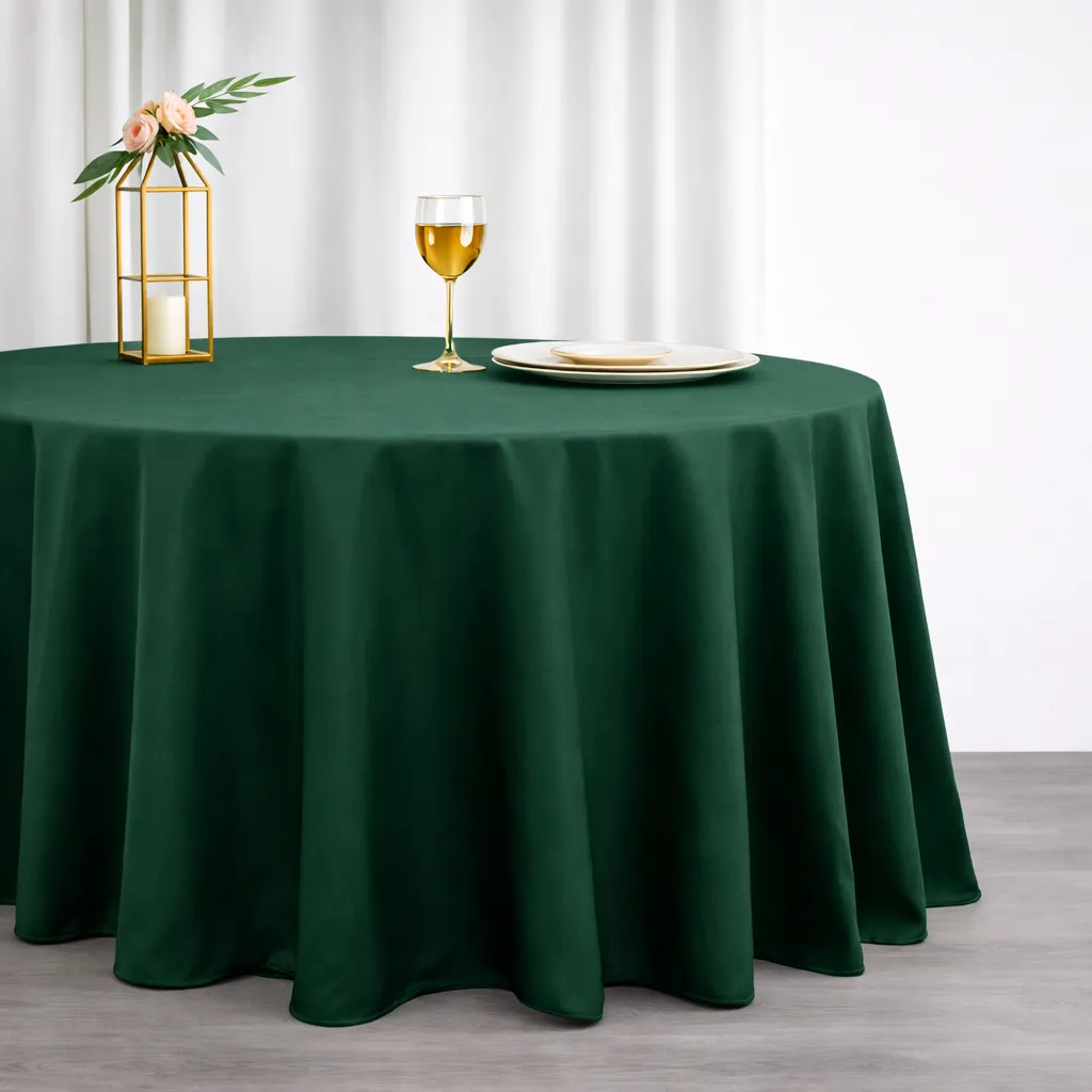 Basic Polyester - Emerald/Hunter Green (120" Round)