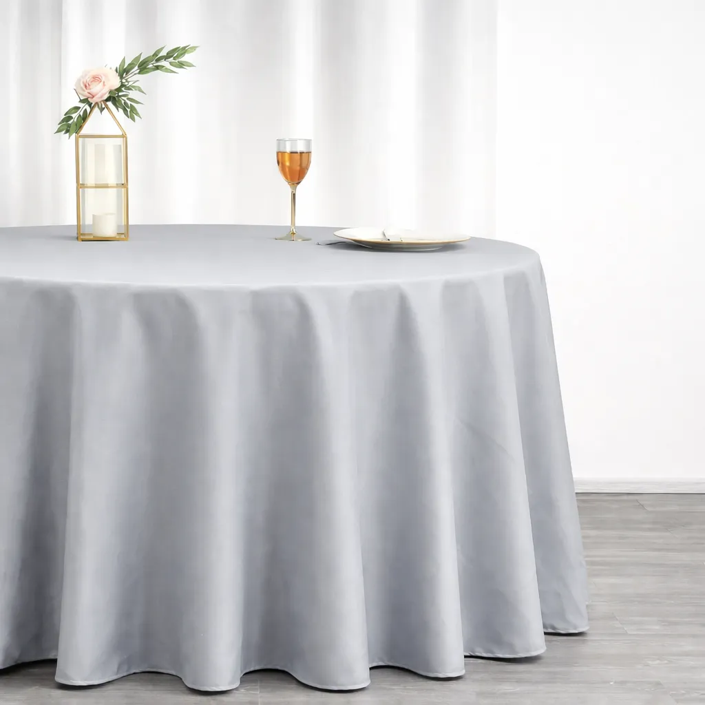 Basic Polyester - Grey Silver (120" Round)