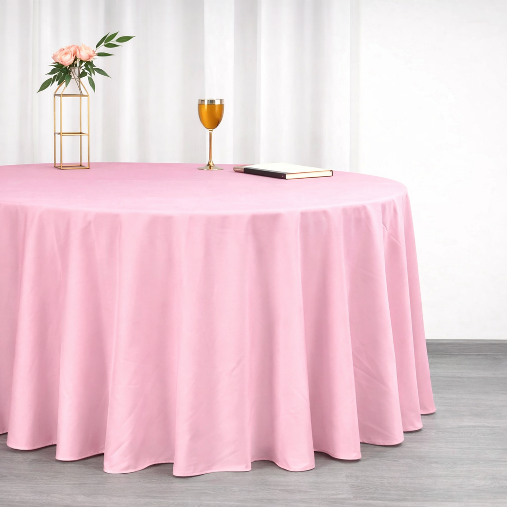 Premium Polyester - Pink (120" Round)