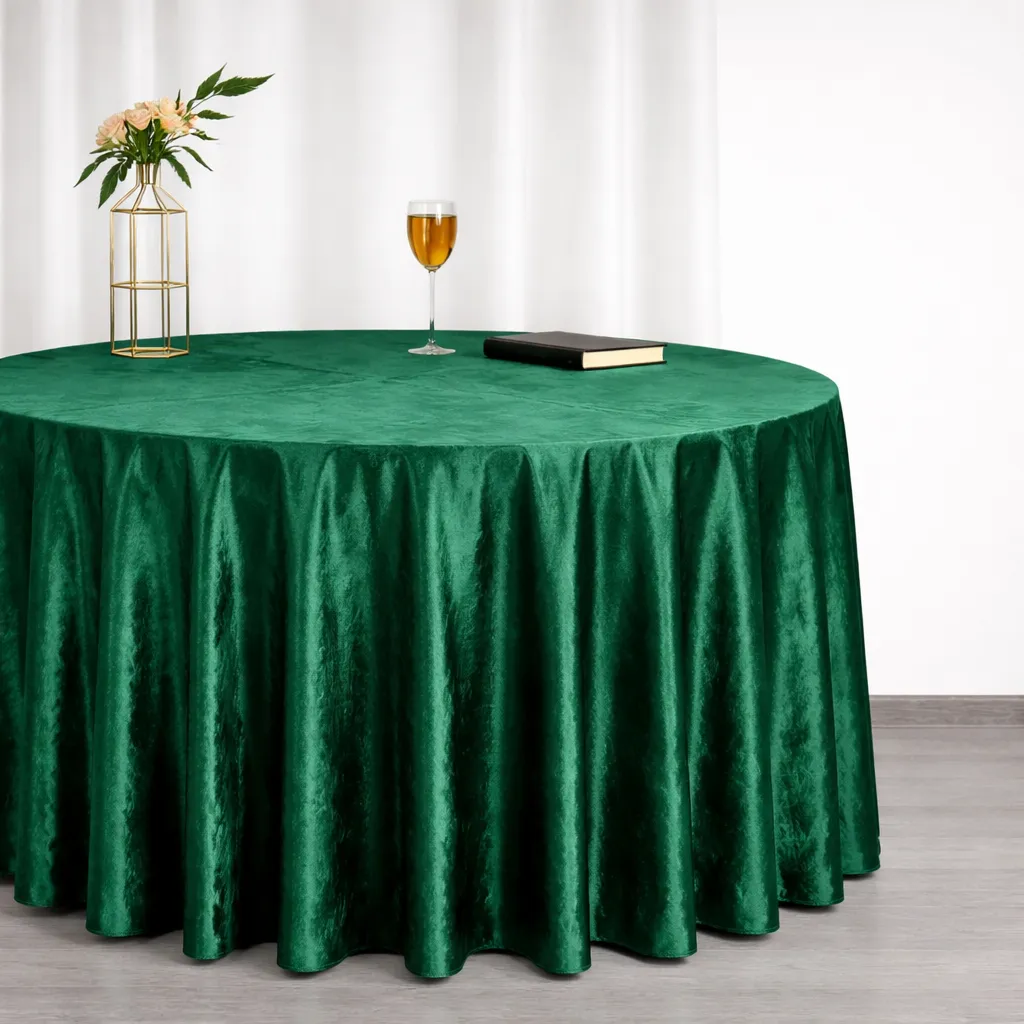 Velvet - Emerald/Hunter Green (120" Round)
