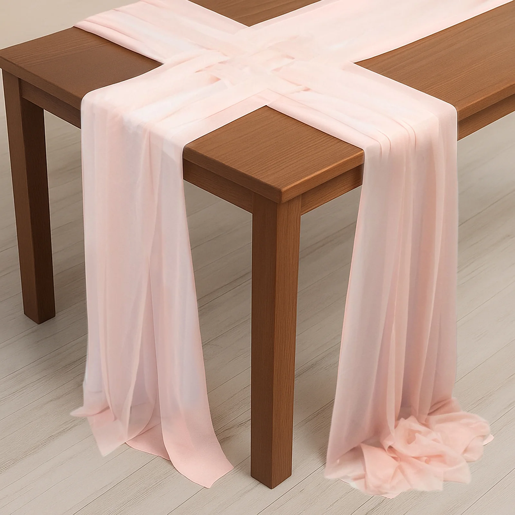 Chiffon Runner - Blush (Table Runner (8" x 108"))
