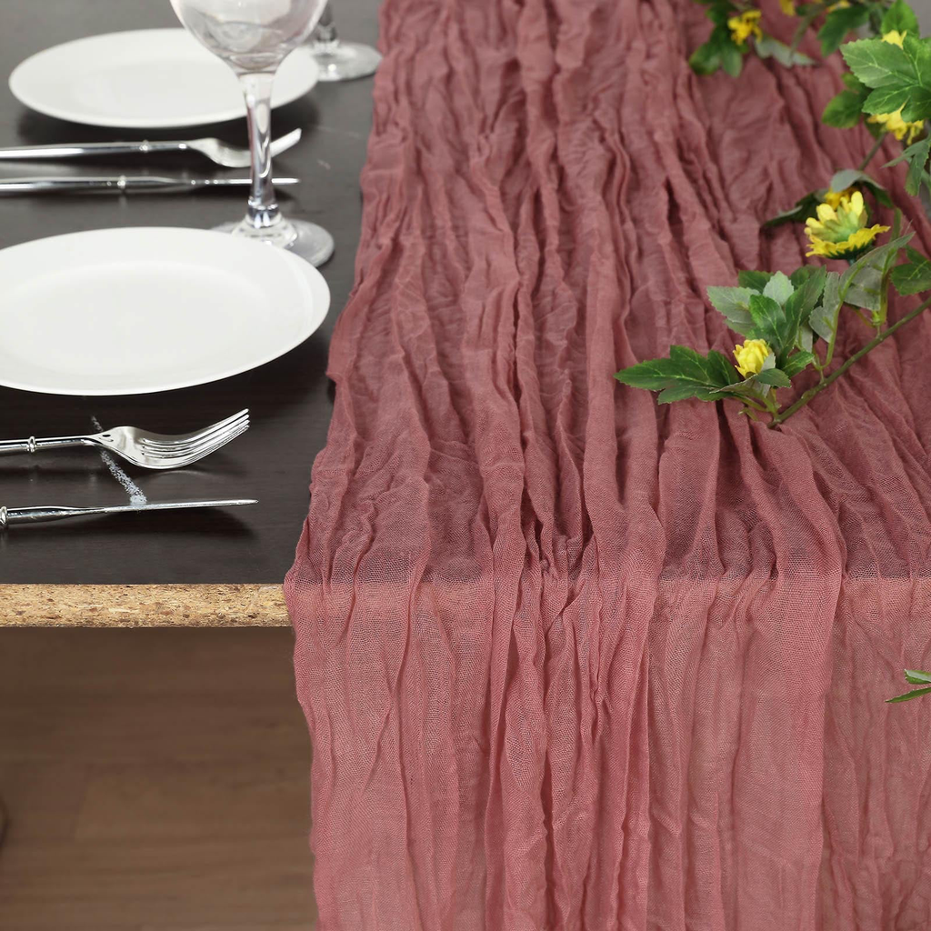 Cheesecloth/Gauze Runner - Mauve