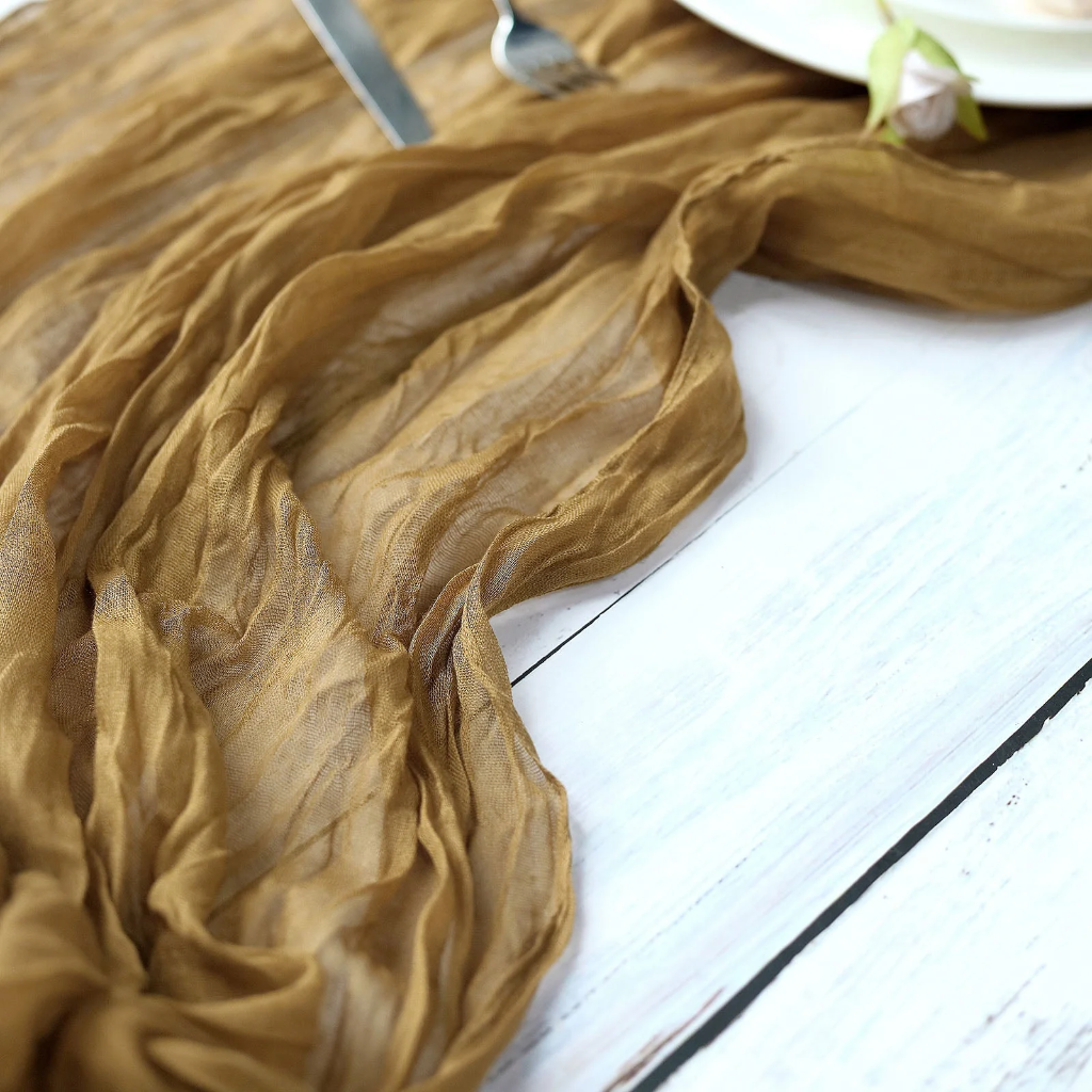 Cheesecloth/Gauze Runner - Gold