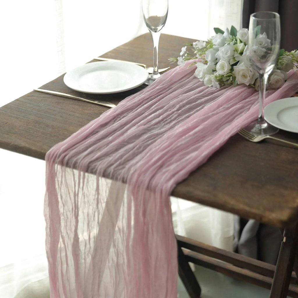 Cheesecloth/Gauze Runner - Pink