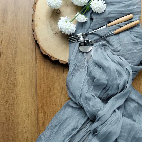 Cheesecloth/Gauze Runner - Dusty Blue