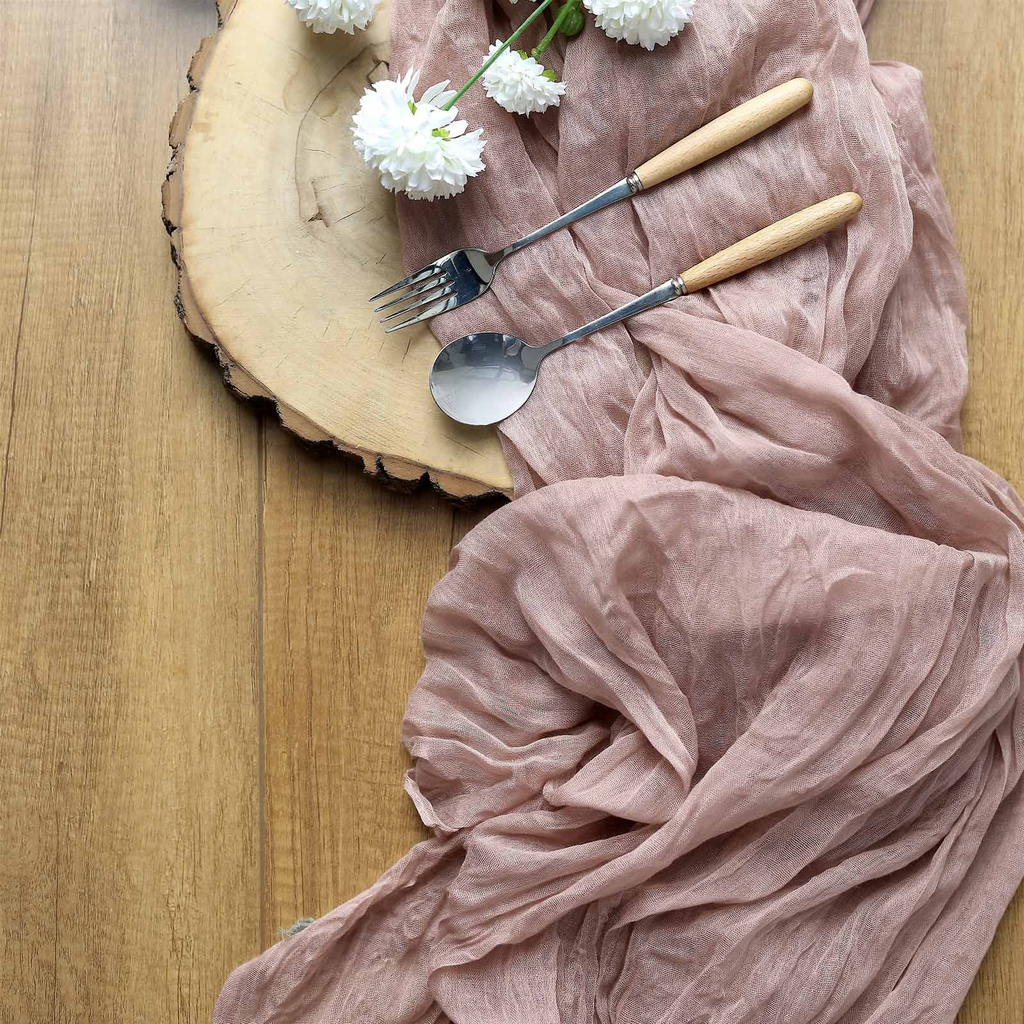 Cheesecloth/Gauze Runner - Dusty Rose