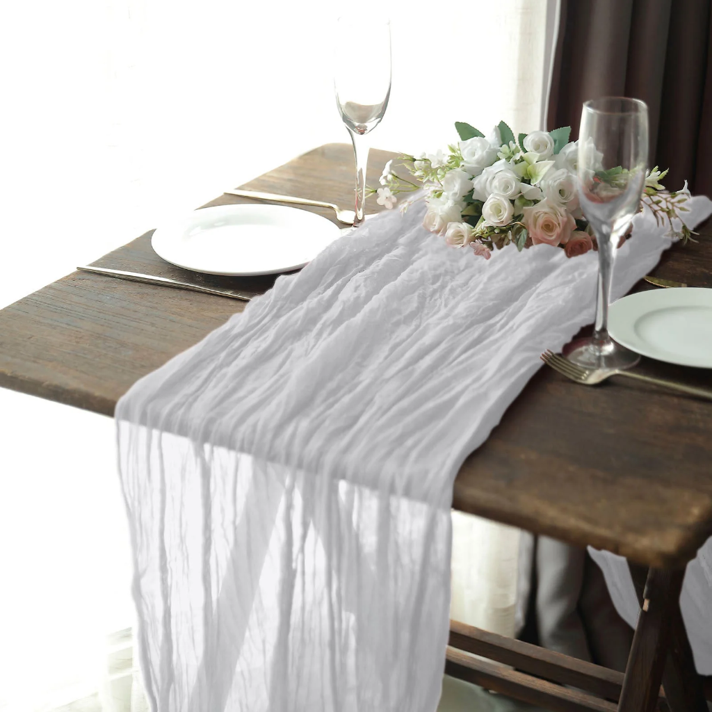 Cheesecloth/Gauze Runner - Silver