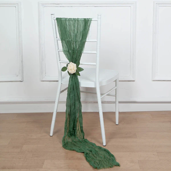 Gauze Cheesecloth Chair Sashes - Olive Green