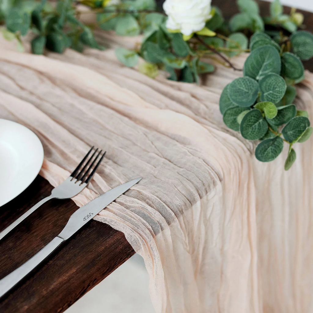 Cheesecloth/Gauze Runner - Blush