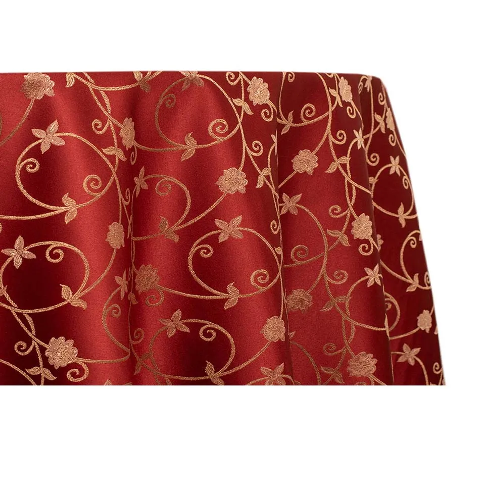 Specialty - Red with Gold Damask (120" Round)