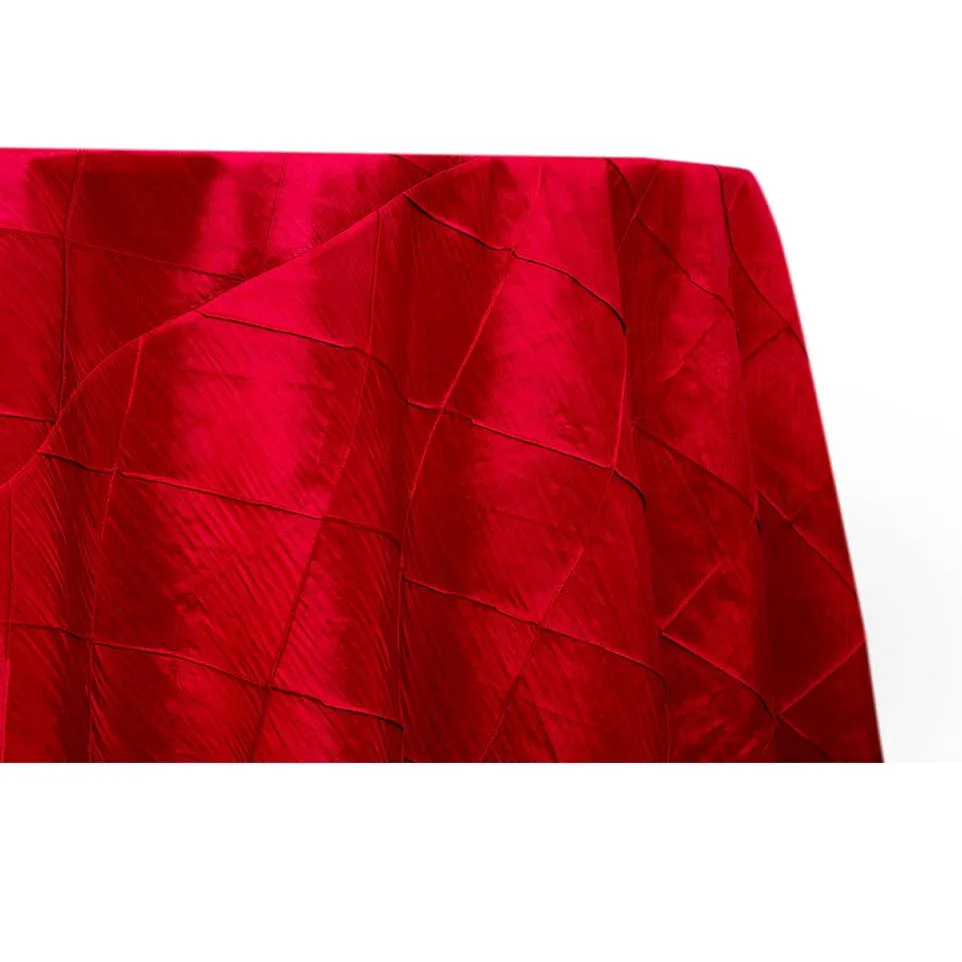 Pintuck - Red (120" Round)
