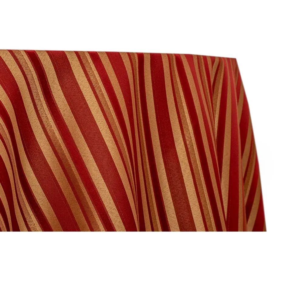 Brocade - Burgundy with Gold Stripes (120" Round)