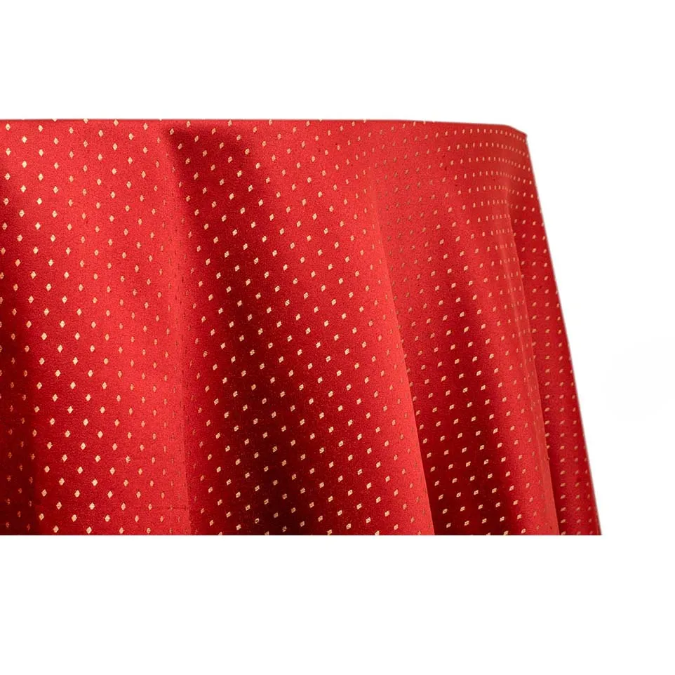 Brocade - Burgundy with Gold Diamonds (120" Round)