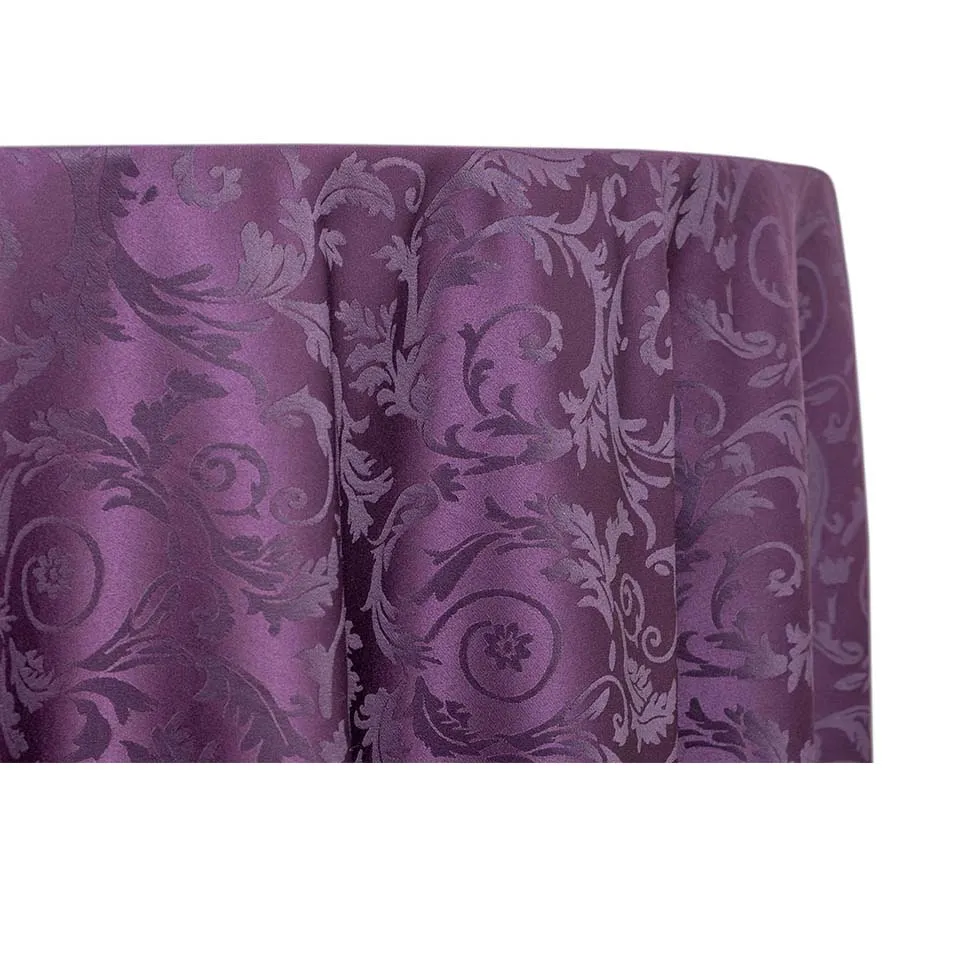 Premium Damask - Plum Purple (120" Round)