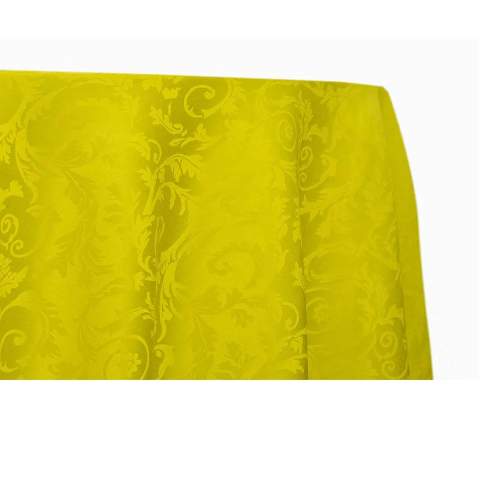 Premium Damask - Lemon Yellow (120" Round)