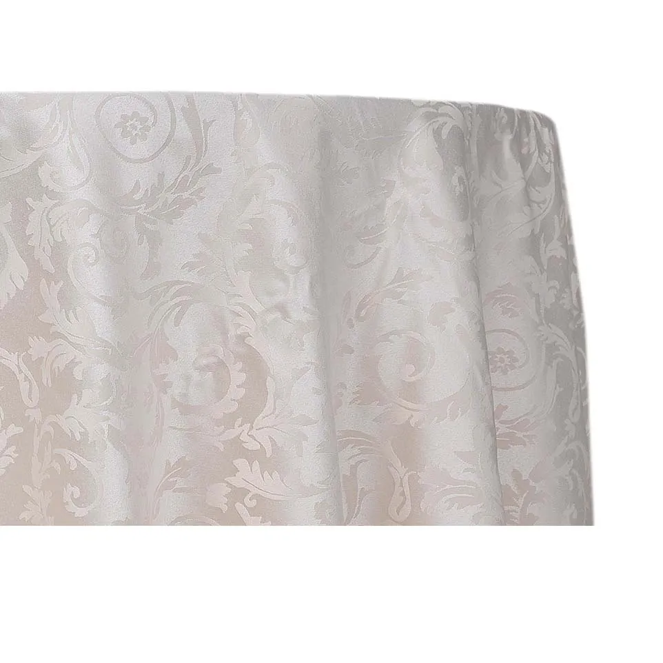 Premium Damask - White (120" Round)