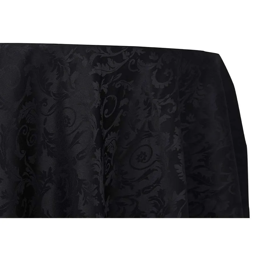 Premium Damask - Black (120" Round)
